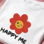 Smiley Flower Embroidery Tshirt for kids