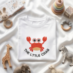 Little Crab Embroidery Tshirt for kids - Image 2