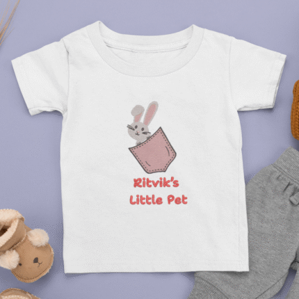 Rabbit Pet Embroidery custom name tshirt