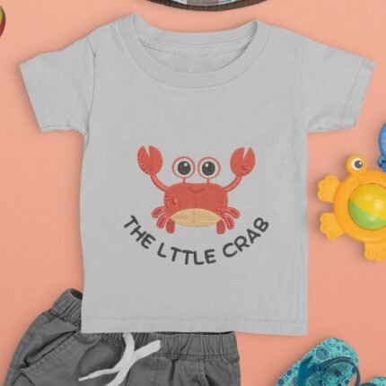 Little Crab Embroidery Tshirt for kids