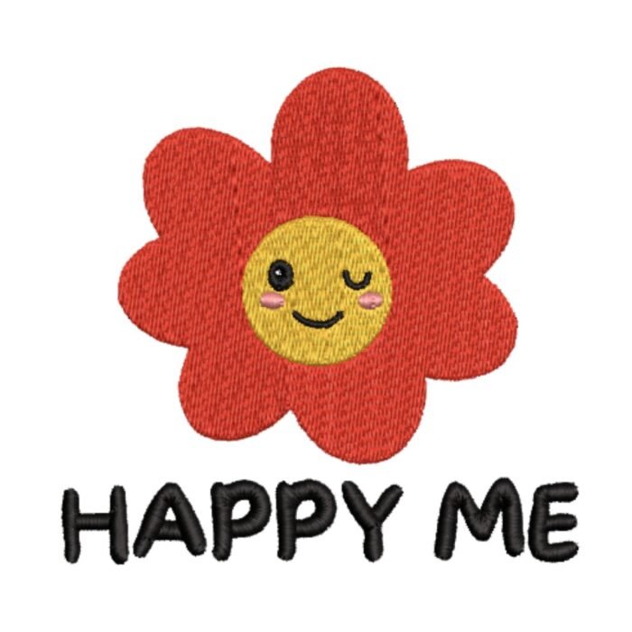 Smiley Flower Embroidery Tshirt for kids - Image 2