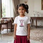 Giraffe face Embroidery custom name tshirt - Image 2