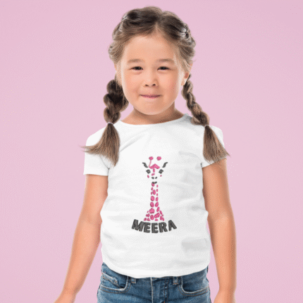 Giraffe Love – Custom Name Tee