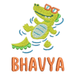 Crocodile Embroidery with custom Name Tshirt for kids - Image 2