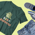 Dino Embroidery custom name tshirt