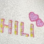 Towel Unique lettering retro Embroidery custom name design Maithili - Image 3