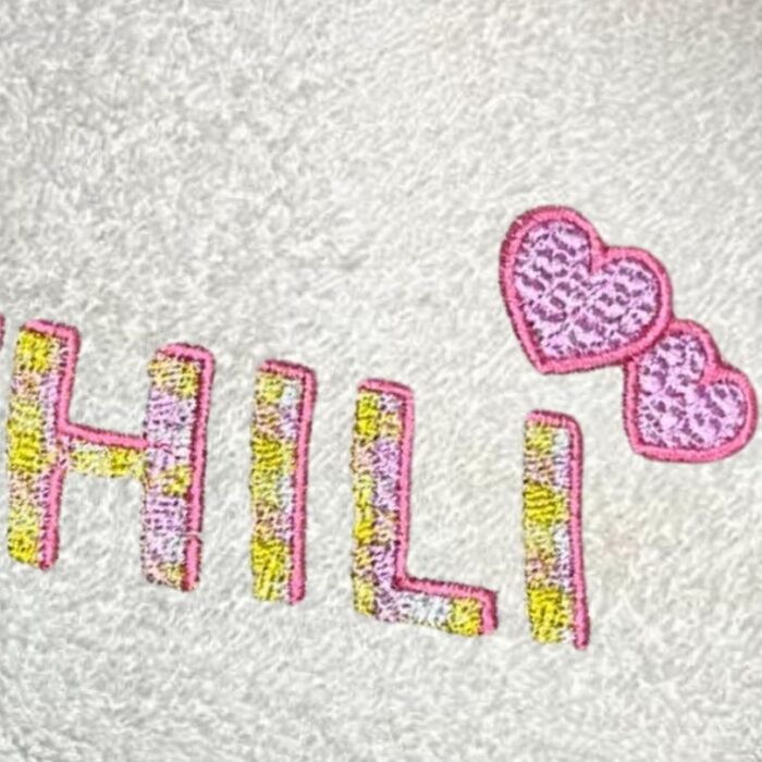 Towel Unique lettering retro Embroidery custom name design Maithili - Image 3