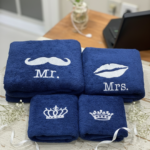 Couple Towel Set - Two big and two small Custom Name