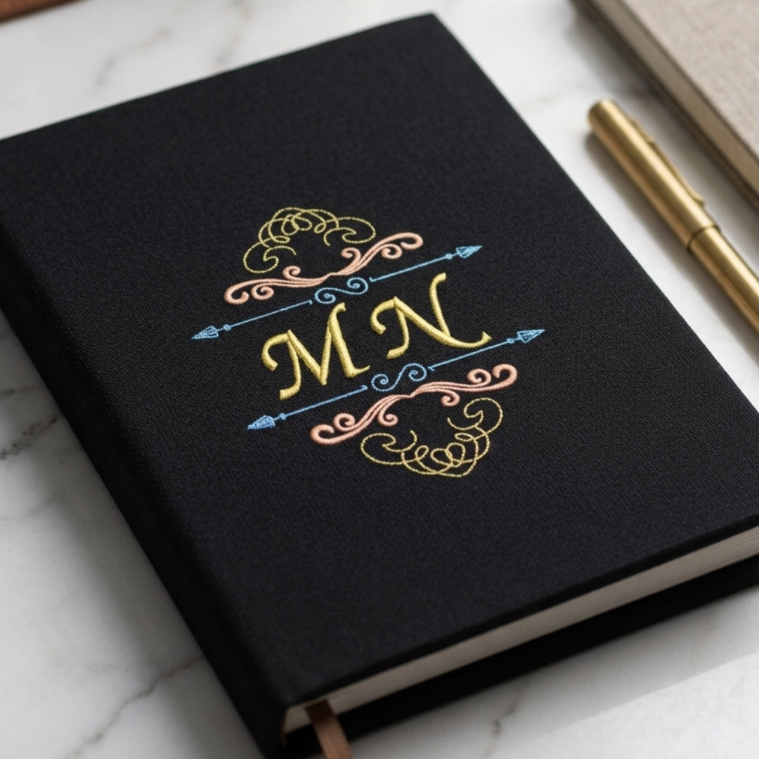 2 Custom Initials Embroidered Diary Edition - Image 1