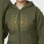 Zippered Hoodie with Embroidery – Mandala - Image 2