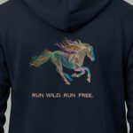 Zippered Hoodie with Embroidery – Neo Horse - Image 2