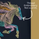 Zippered Hoodie with Embroidery – Neo Horse - Image 4