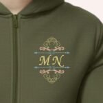 Zippered Hoodie with Embroidery – Custom Initials MN