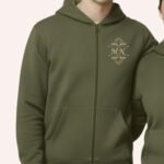 Zippered Hoodie with Embroidery – Custom Initials MN - Image 2