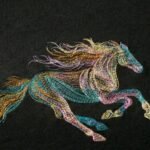 Embroidered Horse Neo design regular tshirt for women - Image 2